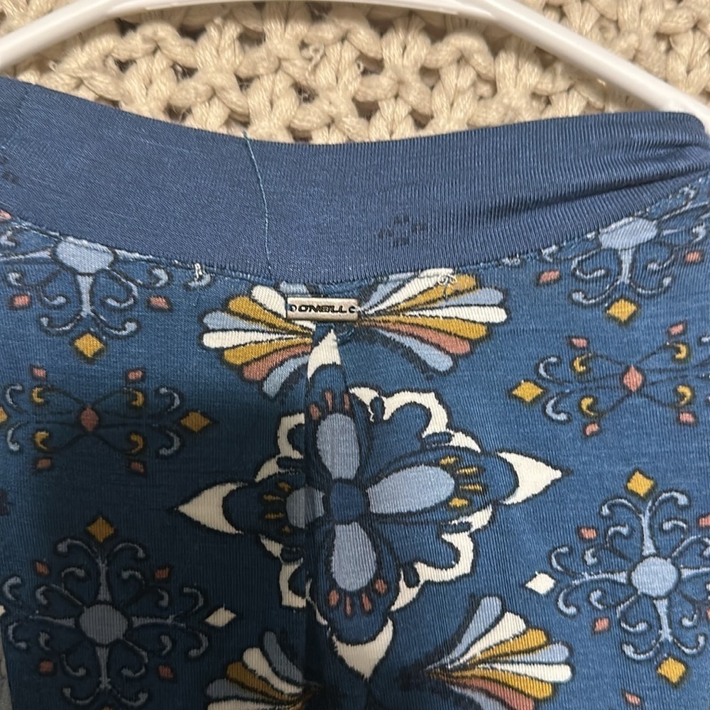 O’Neill Leslie Denim Blue Floral Print Swing Dress Small - Picture 9 of 12